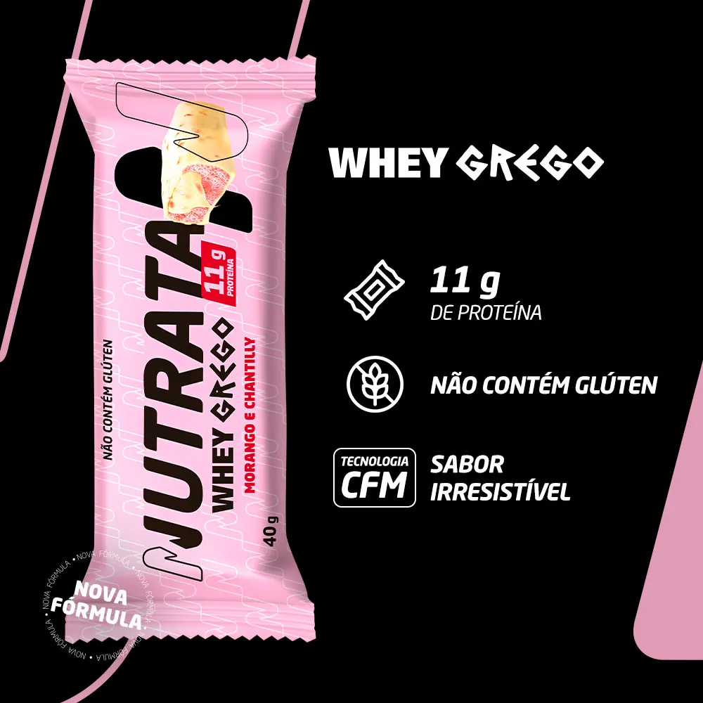 Barrinha Grego Morango E Chantilly