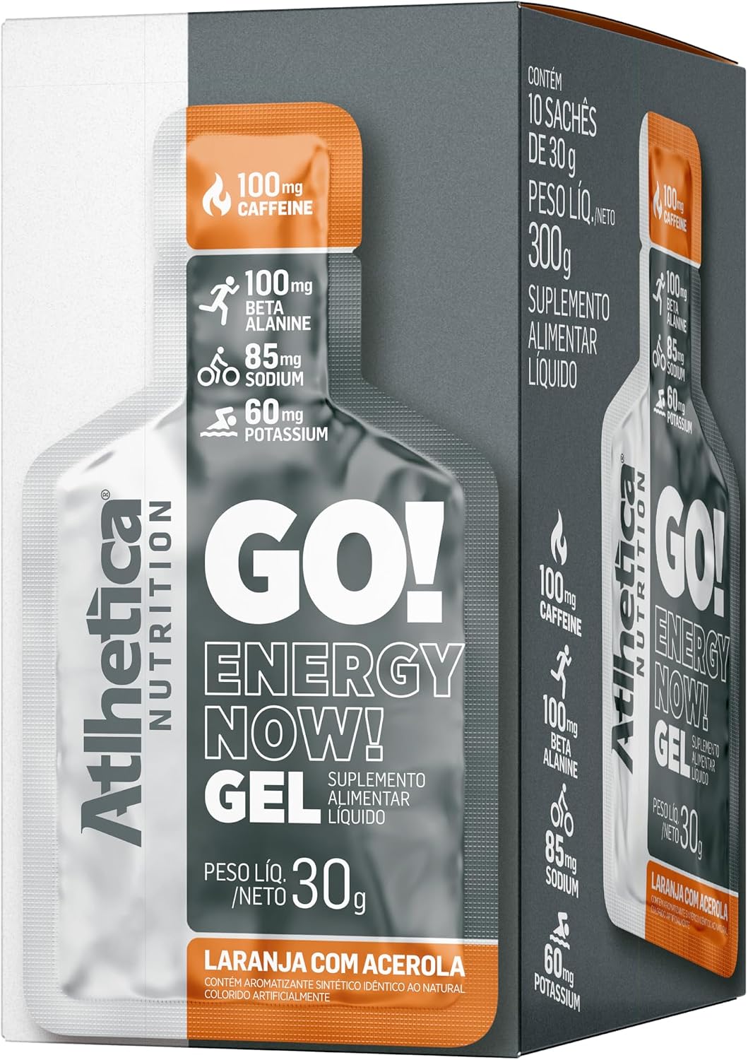 Carb Gel Atletica Go 30g Laranja c/Acerola