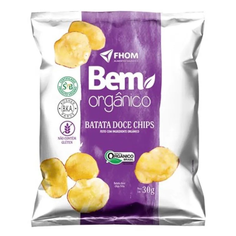 Batata Chips Bem Orgânico 30g Vegano Sem Glúten